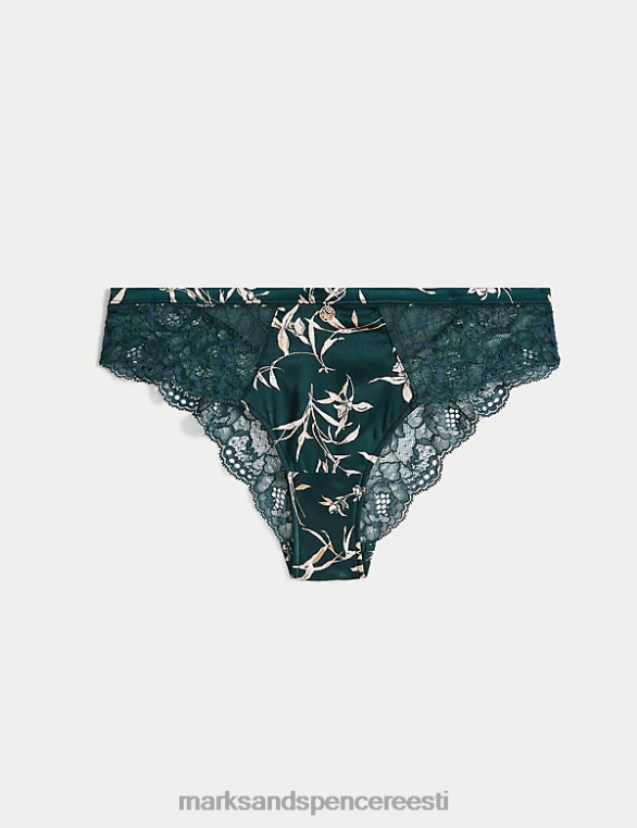 Riietus ee Marks & Spencer unisex cassia siidist ja pitsist Brasiilia püksid roheline segu NZTRN4198