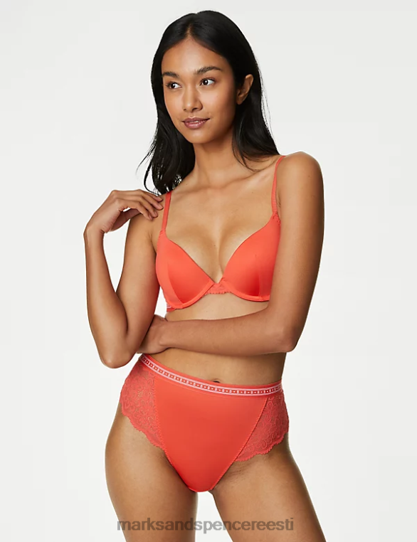 Riietus ee Marks & Spencer unisex cleo kõrge vöökohaga Brasiilia püksid ereoranž NZTRN4504