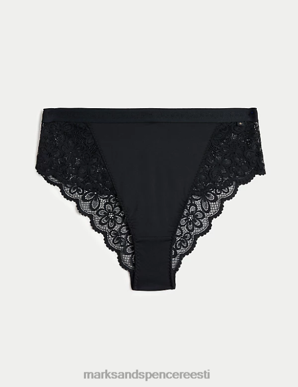Riietus ee Marks & Spencer unisex cleo kõrge vöökohaga Brasiilia püksid must NZTRN4503