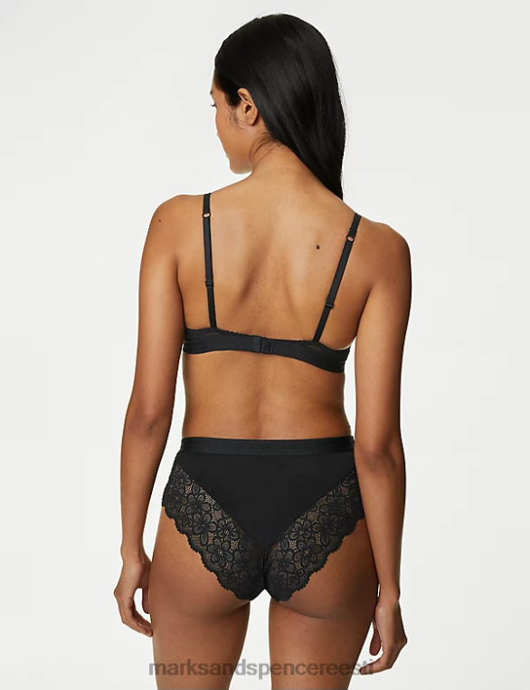 Riietus ee Marks & Spencer unisex cleo kõrge vöökohaga Brasiilia püksid must NZTRN4503