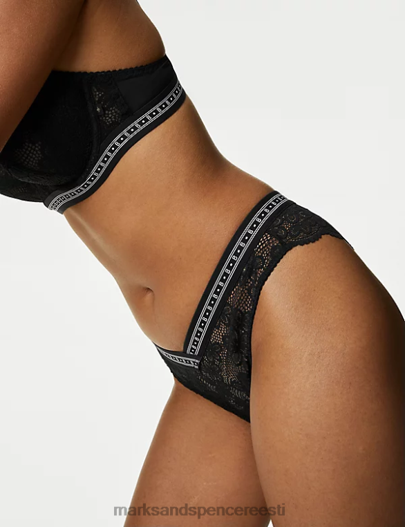 Riietus ee Marks & Spencer unisex cleo pitsilised miami püksid must NZTRN4473