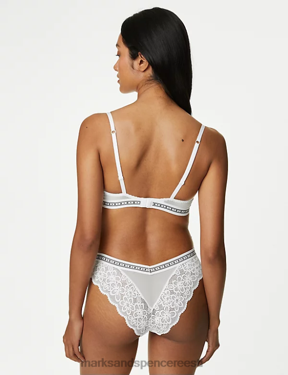 Riietus ee Marks & Spencer unisex cleo pitsilised miami püksid valge NZTRN4472