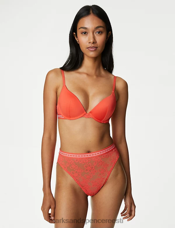 Riietus ee Marks & Spencer unisex cleo pitsist kõrge vöökohaga kõrge säärega püksid ereoranž NZTRN4363
