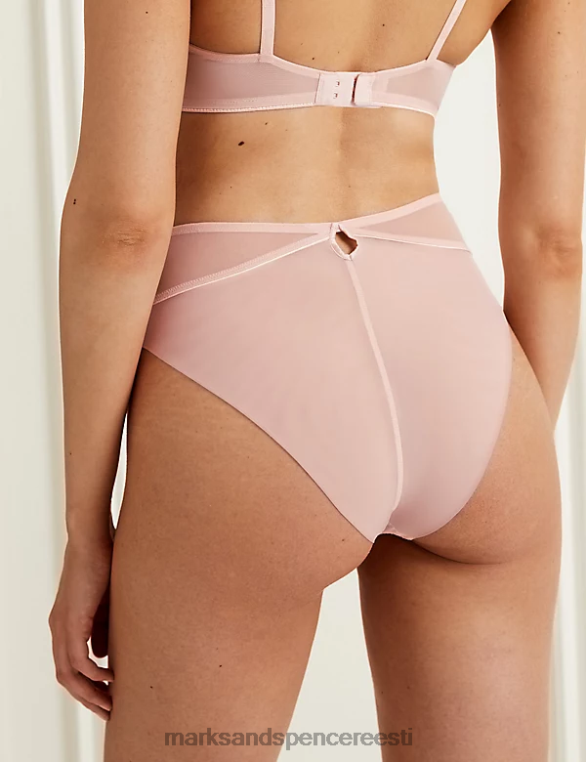 Riietus ee Marks & Spencer unisex iirise kõrge vöökohaga Brasiilia püksid puuder roosa NZTRN4020