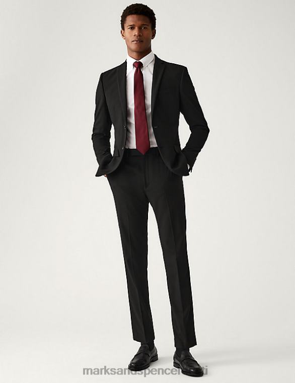 Riietus ee Marks & Spencer unisex kitsad venitusülikonna püksid must NZTRN6629