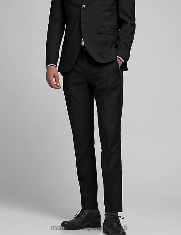 Riietus ee Marks & Spencer unisex kohandatud istuvusega püksid must NZTRN6199