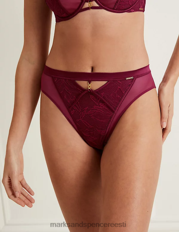 Riietus ee Marks & Spencer unisex lexington kõrge vöökohaga kõrge säärega püksid klaret NZTRN3810