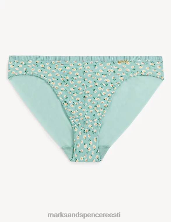Riietus ee Marks & Spencer unisex lillemustriga kõrge säärega püksid roheline segu NZTRN3906