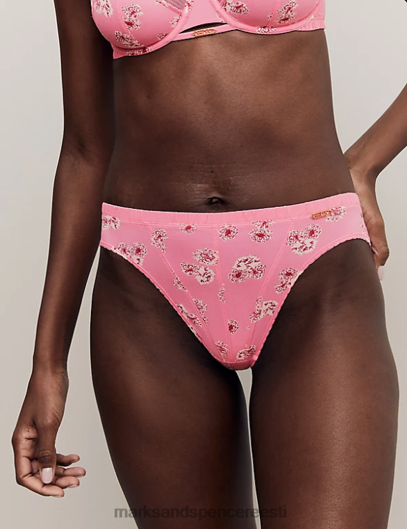 Riietus ee Marks & Spencer unisex lillemustriga kõrge säärega püksid roosa segu NZTRN4348
