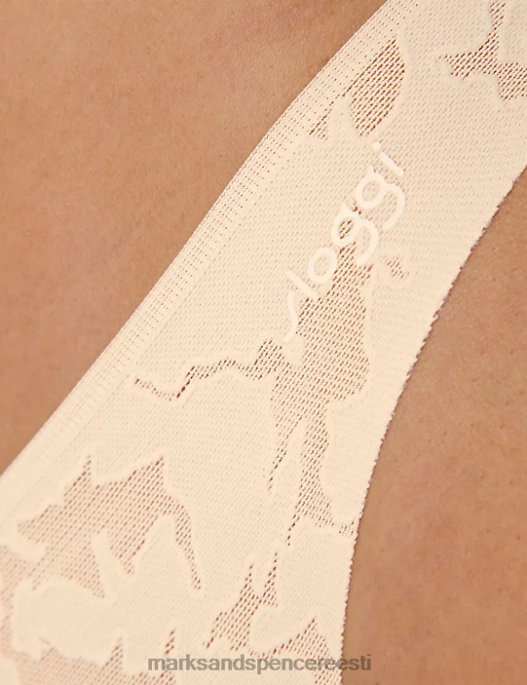 Riietus ee Marks & Spencer unisex null-tunnetusega võrk- ja pitsilised Brasiilia püksid valge NZTRN3962