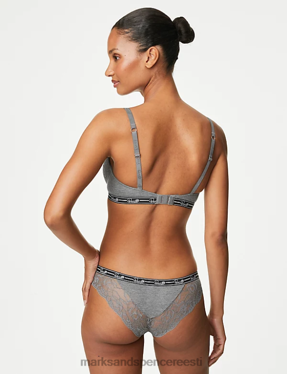Riietus ee Marks & Spencer unisex sooniku ja pitsiga Brasiilia püksid hall mergel NZTRN4101