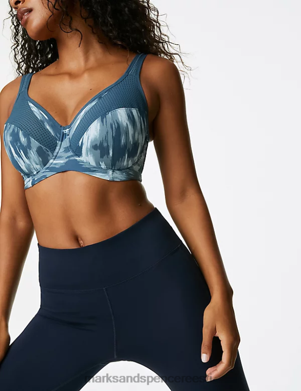 Riietus ee Marks & Spencer unisex 2pk ülima toega juhtmega spordirinnahoidjad tume türkiissinine NZTRN4416