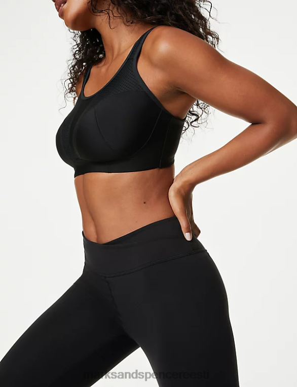 Riietus ee Marks & Spencer unisex 2pk ülima toega juhtmeta spordirinnahoidjad must segu NZTRN4649