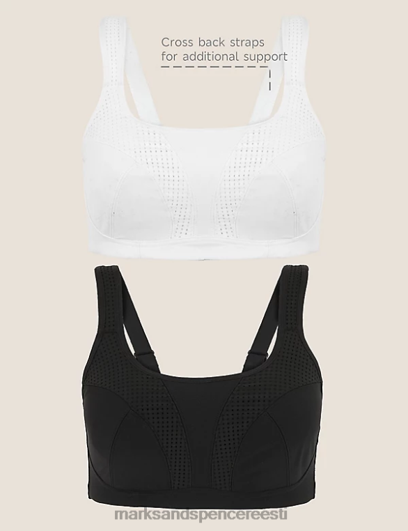 Riietus ee Marks & Spencer unisex 2pk ülima toega juhtmeta spordirinnahoidjad must segu NZTRN4649