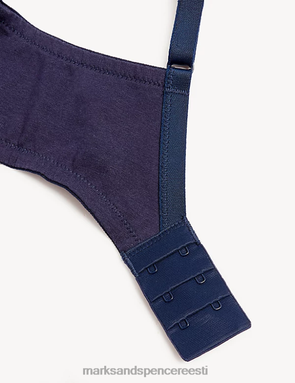Riietus ee Marks & Spencer unisex 3-osalised puuvillased traadita täistopsilised rinnahoidjad mereväe segu NZTRN3918