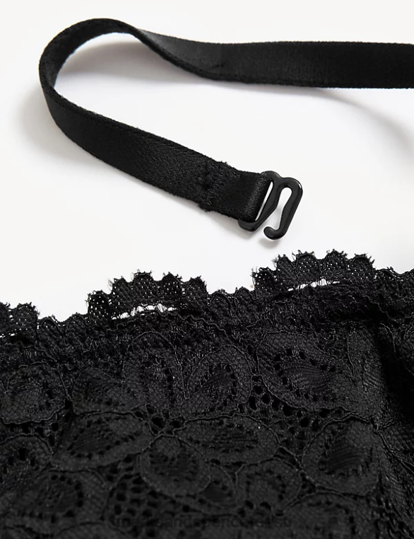 Riietus ee Marks & Spencer unisex Cleo pitsiline traadita bandeau rinnahoidja must NZTRN3840