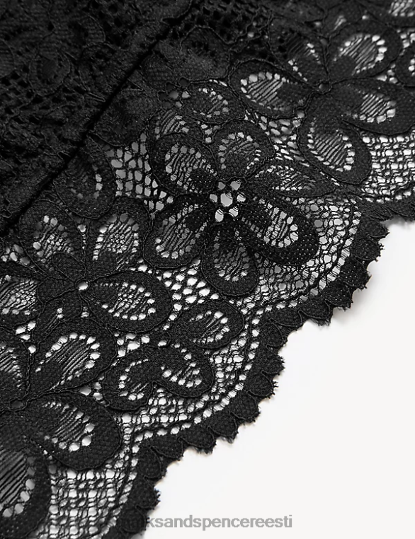 Riietus ee Marks & Spencer unisex Cleo pitsiline traadita bandeau rinnahoidja must NZTRN3840