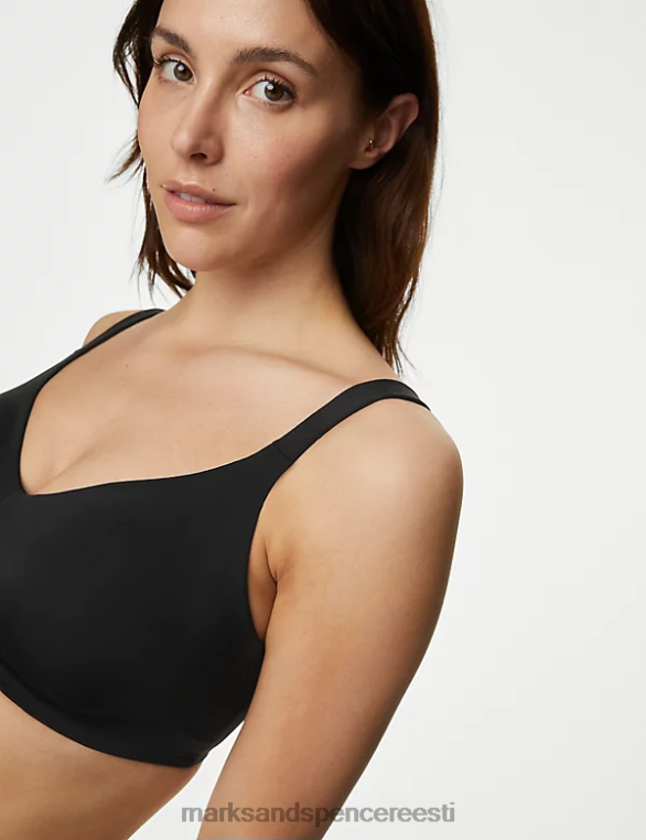 Riietus ee Marks & Spencer unisex Flexifit juhtmega minimeeriv rinnahoidja must NZTRN3966