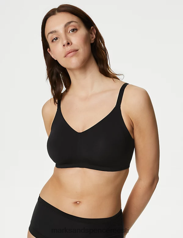 Riietus ee Marks & Spencer unisex Flexifit juhtmeta täistops rinnahoidja must NZTRN3792