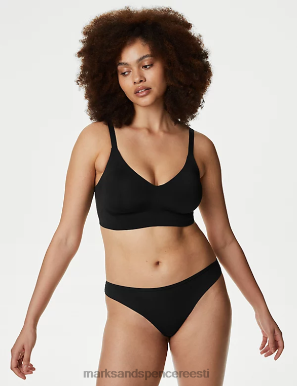 Riietus ee Marks & Spencer unisex Flexifit juhtmeta täistops rinnahoidja must NZTRN3794