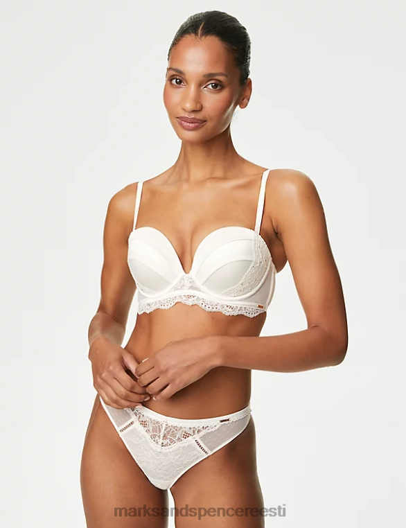 Riietus ee Marks & Spencer unisex aster sädelev pitsiga traadiga push-up mitmesuunaline rinnahoidja elevandiluust NZTRN3873