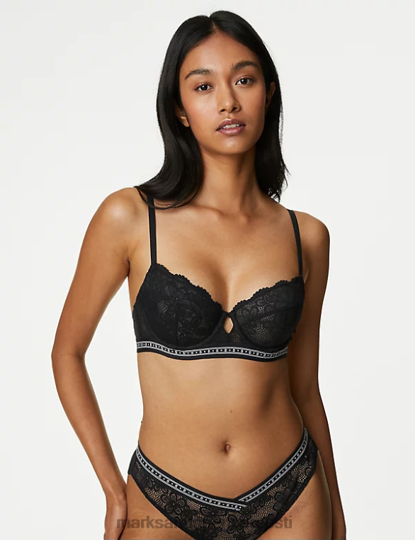 Riietus ee Marks & Spencer unisex cleo pitsiga juhtmega rõdurinnahoidja must NZTRN4196