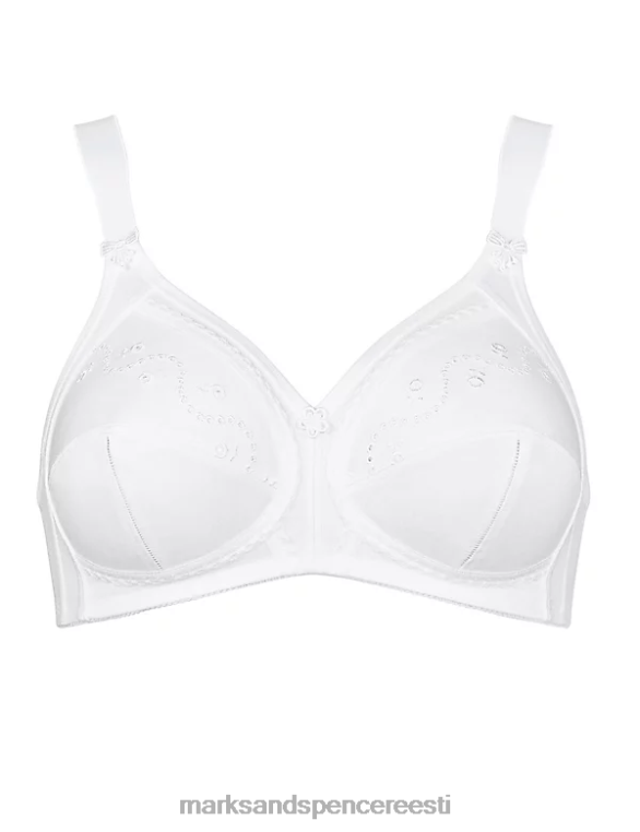 Riietus ee Marks & Spencer unisex doreeni juhtmeta täielik tugirinnahoidja puuvillaga valge NZTRN3883