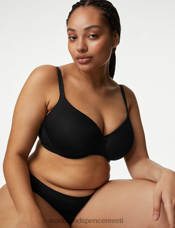 Riietus ee Marks & Spencer unisex flexifit juhtmega täistassiga T-särgi rinnahoidja must NZTRN3740