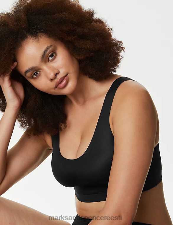 Riietus ee Marks & Spencer unisex flexifit juhtmeta crop top must NZTRN973