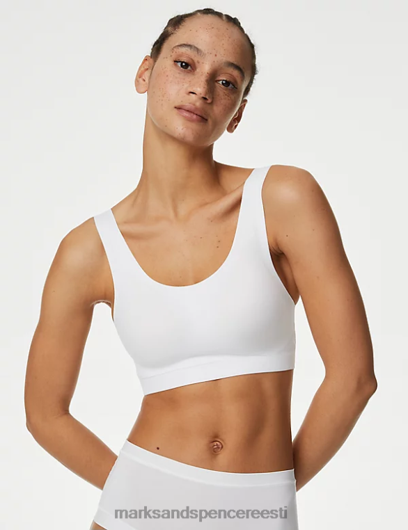 Riietus ee Marks & Spencer unisex flexifit juhtmeta crop top valge NZTRN1340