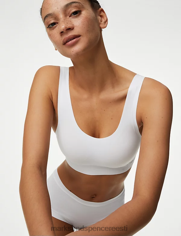 Riietus ee Marks & Spencer unisex flexifit juhtmeta crop top valge NZTRN1340