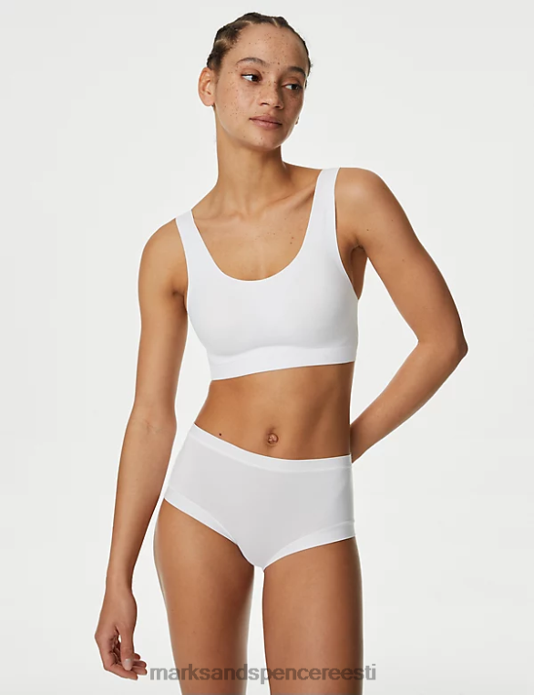 Riietus ee Marks & Spencer unisex flexifit juhtmeta crop top valge NZTRN1340