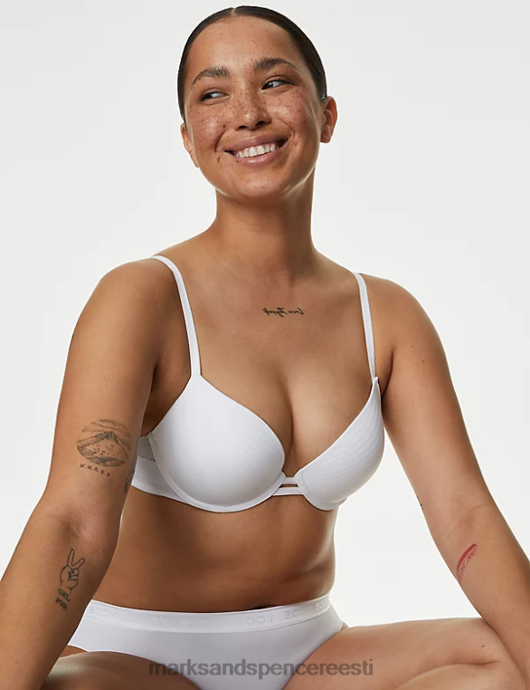 Riietus ee Marks & Spencer unisex keha määratletud juhtmega push-up rinnahoidja valge NZTRN4412
