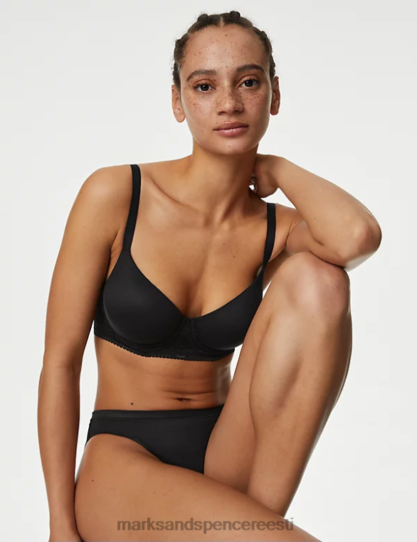 Riietus ee Marks & Spencer unisex keha pehme traadiga täistassiga T-särgi rinnahoidja must NZTRN4178