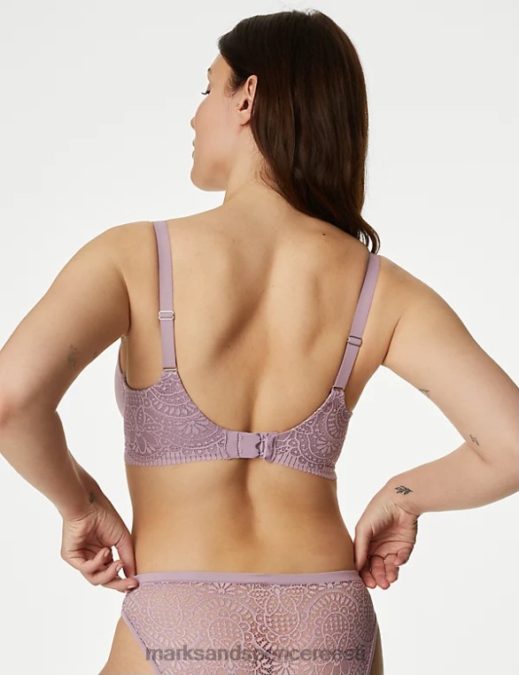 Riietus ee Marks & Spencer unisex keha pehme traadiga täistassiga T-särgi rinnahoidja tolmune sirel NZTRN4217