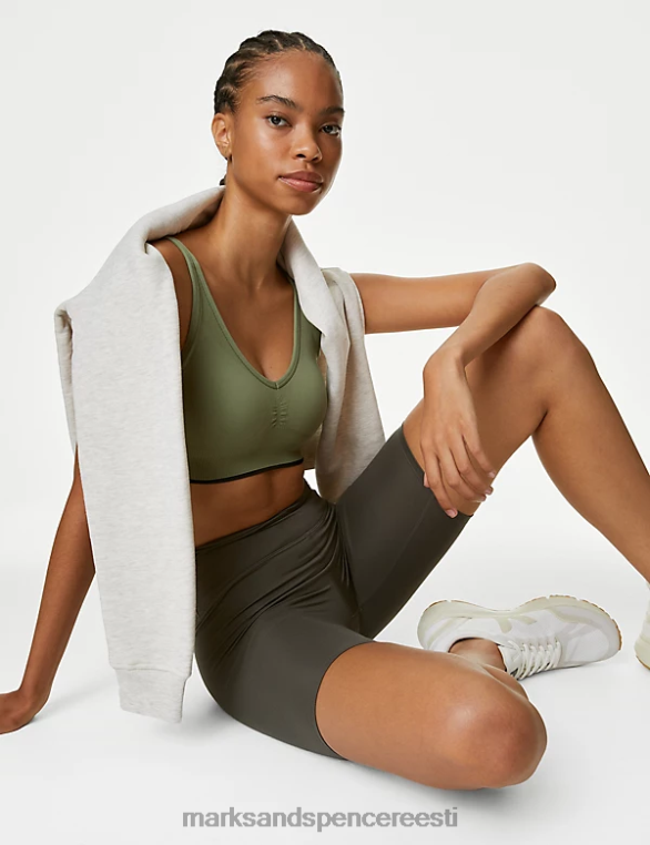 Riietus ee Marks & Spencer unisex keskmise toega juhtmeta spordirinnahoidja khaki NZTRN4049