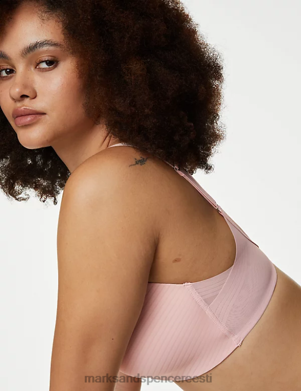 Riietus ee Marks & Spencer unisex kujuga traadita täistassiga T-särgi rinnahoidja pehme roosa NZTRN4079