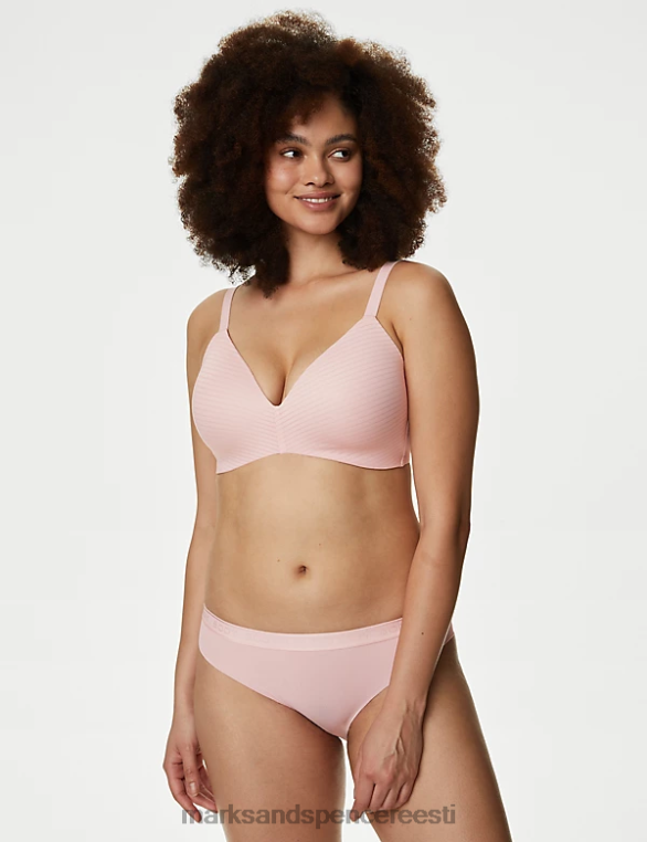 Riietus ee Marks & Spencer unisex kujuga traadita täistassiga T-särgi rinnahoidja pehme roosa NZTRN4079