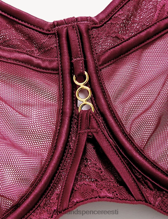 Riietus ee Marks & Spencer unisex lexingtoni pitsist ja võrgust juhtmega minimeeriv rinnahoidja klaret NZTRN3716