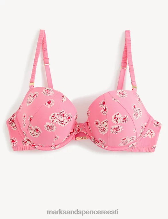 Riietus ee Marks & Spencer unisex lillemustriga juhtmega rõdurinnahoidja roosa segu NZTRN4087