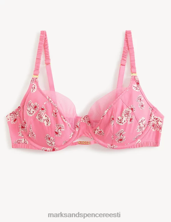 Riietus ee Marks & Spencer unisex lillemustriga juhtmega täistops rinnahoidja roosa segu NZTRN3914