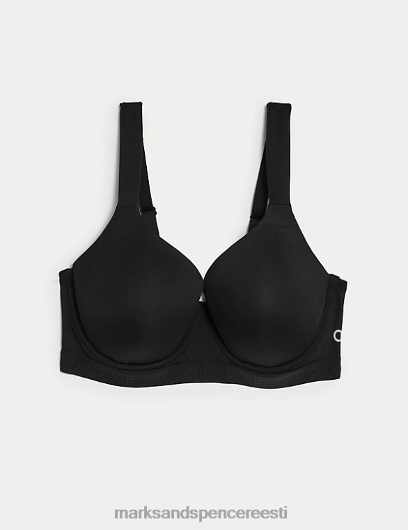 Riietus ee Marks & Spencer unisex ülim tugi juhtmega spordi-t-särgi rinnahoidja must NZTRN4175