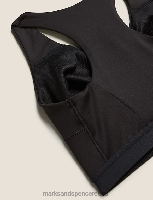 Riietus ee Marks & Spencer unisex ülimalt toetav tõmblukuga eesmine spordirinnahoidja must NZTRN4698