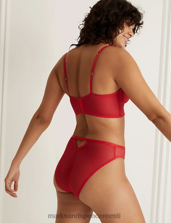 Riietus ee Marks & Spencer unisex linea pitsiga juhtmega longline rõdurinnahoidja punane NZTRN4593