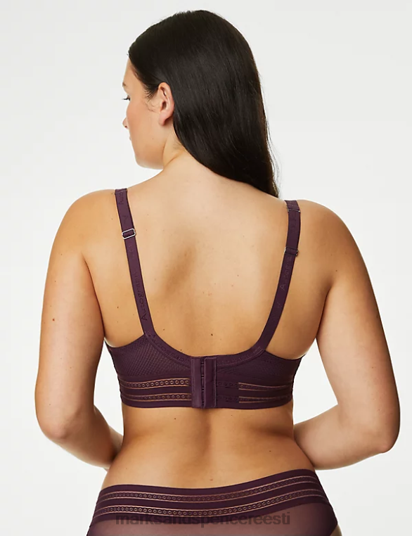 Riietus ee Marks & Spencer unisex marseille pitsiga traadiga rõdurinnahoidja tumelilla NZTRN4791