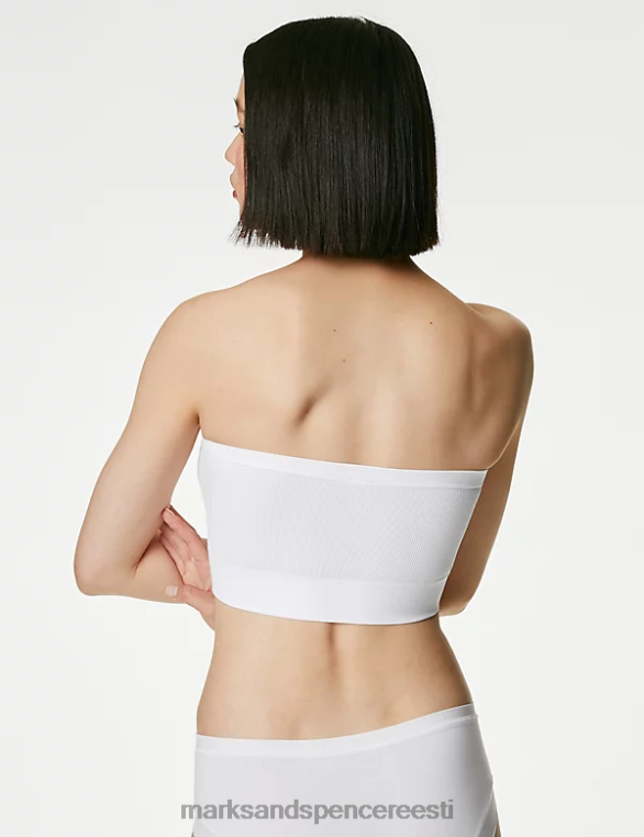 Riietus ee Marks & Spencer unisex õmblusteta juhtmeta bandeau rinnahoidja valge NZTRN4260