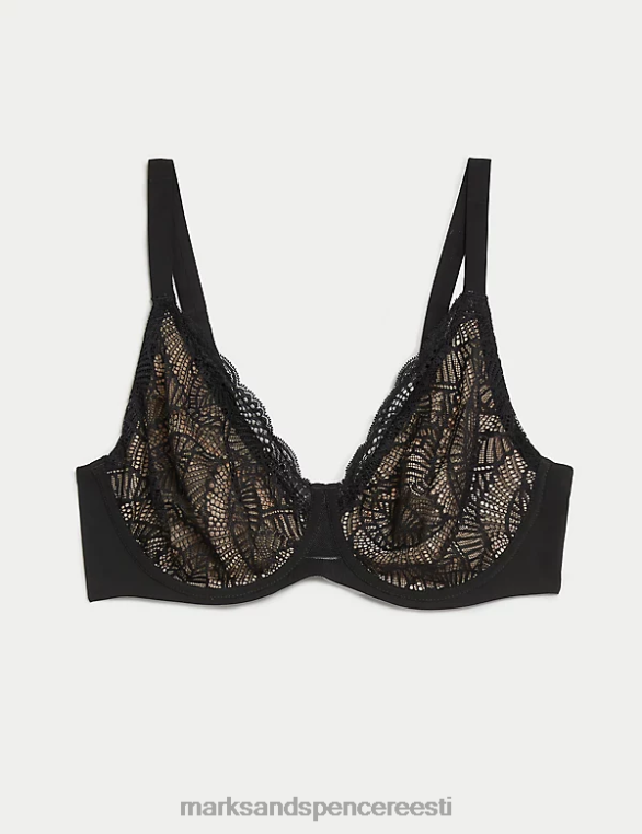 Riietus ee Marks & Spencer unisex naturaalse tõstmisega juhtmega täiskupp rinnahoidja must NZTRN4002