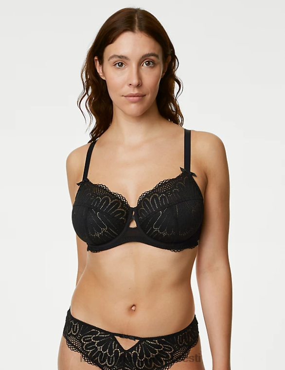 Riietus ee Marks & Spencer unisex nova pitsiga juhtmega full cup rinnahoidja must NZTRN4862