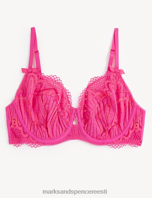 Riietus ee Marks & Spencer unisex nova pitsiga juhtmega full cup rinnahoidja roosa roosa NZTRN4163