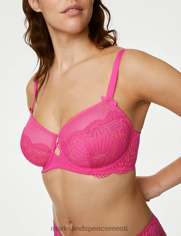 Riietus ee Marks & Spencer unisex nova pitsiga minimeeriv rinnahoidja roosa roosa NZTRN4392